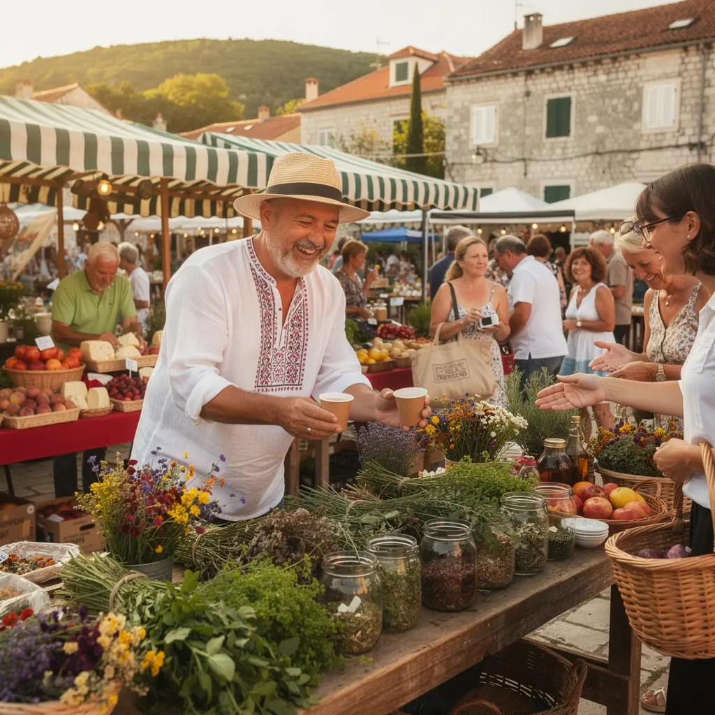Biljne infuzije raznih boja u elegantnim staklenim posudama.