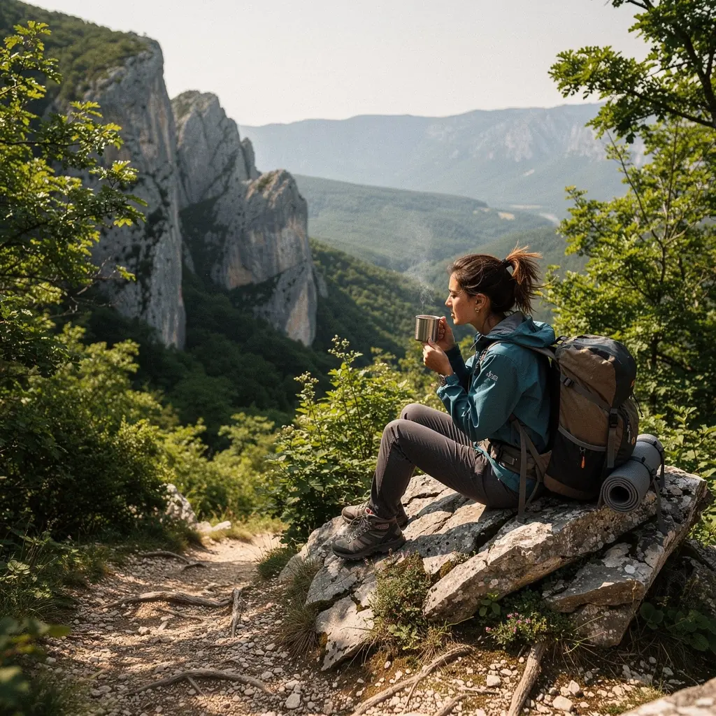 Zimzeleni čaj s mirisom mente i kamilice u šarenoj šalici.